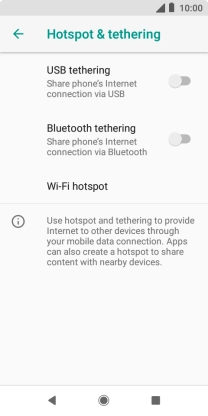 Press Wi-Fi hotspot.