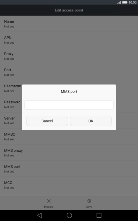 Key in 8080 and press OK.