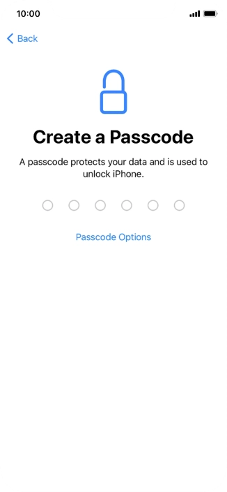 Press Passcode Options.
