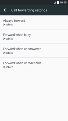 Press the required divert type.