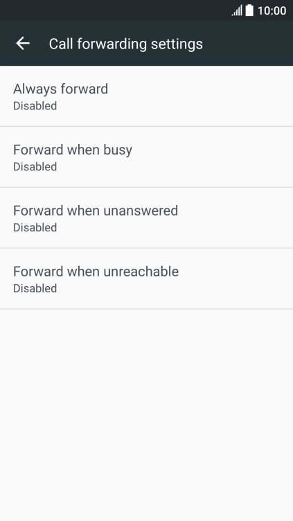 Press the required divert type.