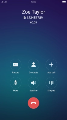 Press the end call icon.
