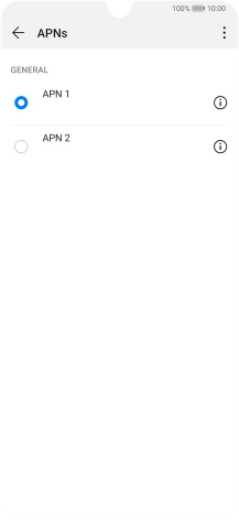 Press the field next to the required data connection to activate it.