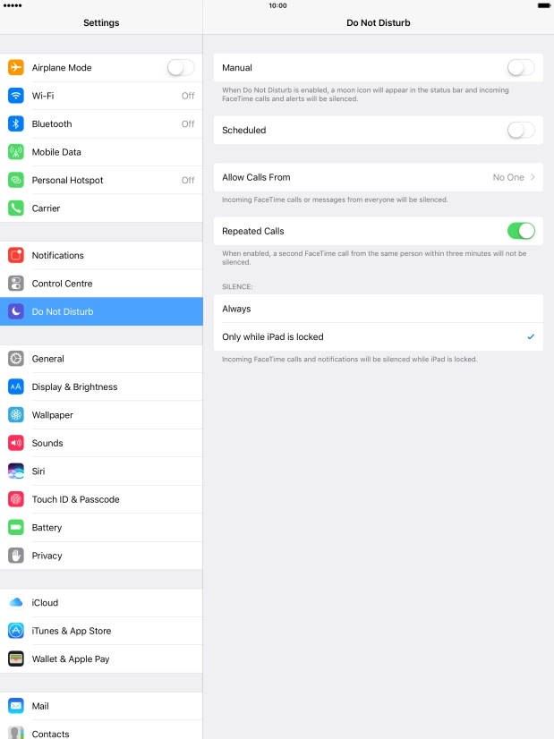 Press the indicator next to 