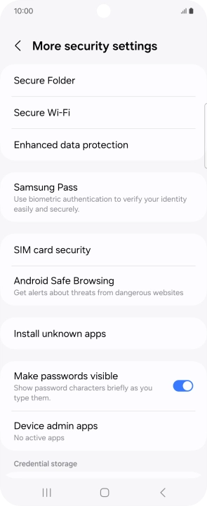 Press SIM card security.