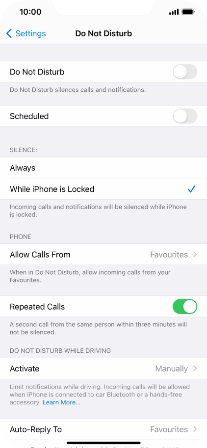 Press the indicator next to 