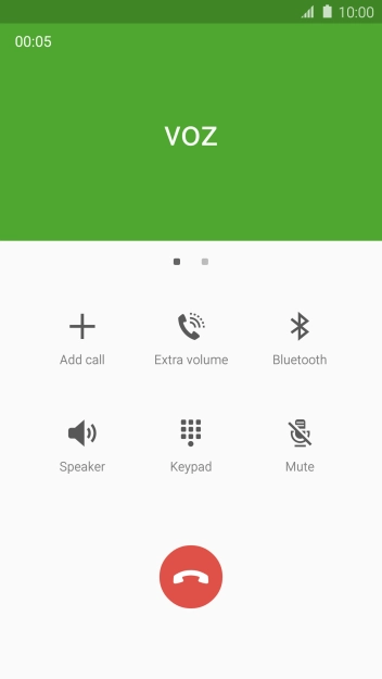 Press the end call icon.