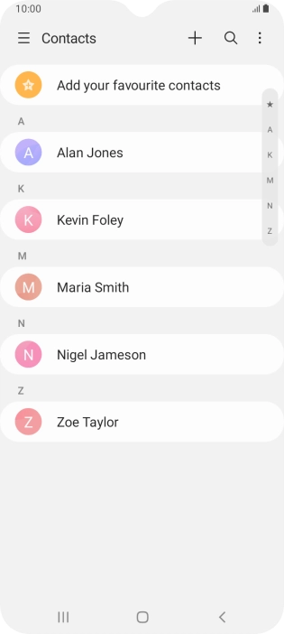 Press the new contact icon.