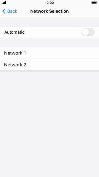 If you turn off the function, press the required network.