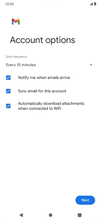 If this screen is displayed, you email account has been recognised and set up automatically. Follow the instructions on the screen to key in more information and finish setting up your email account.