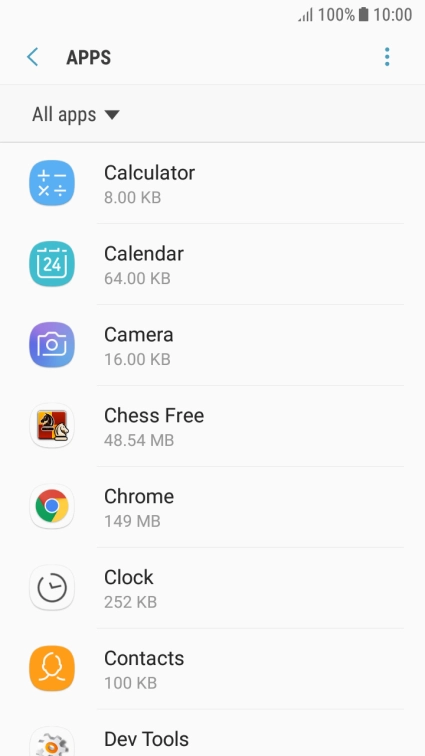 Press the required app.