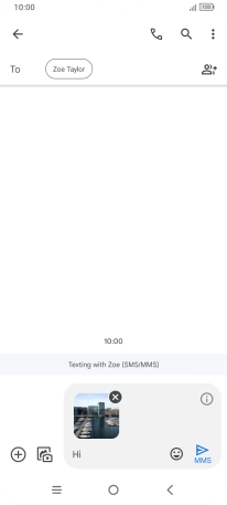 Press the send icon when you've finished your picture message. Press the send icon when you've finished your picture message.