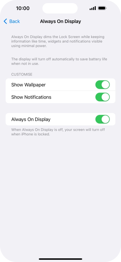 Press the indicator next to 