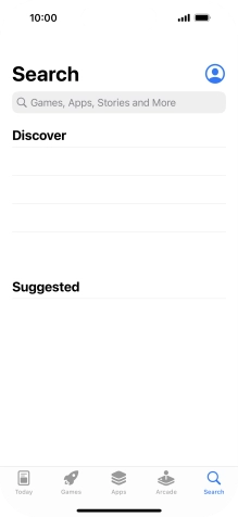 Press the search field and key in the name or subject of the required app.