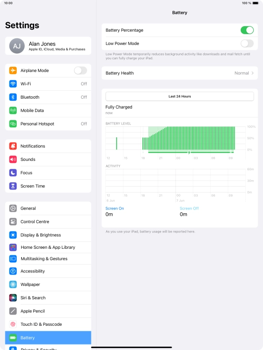 Press the indicator next to 