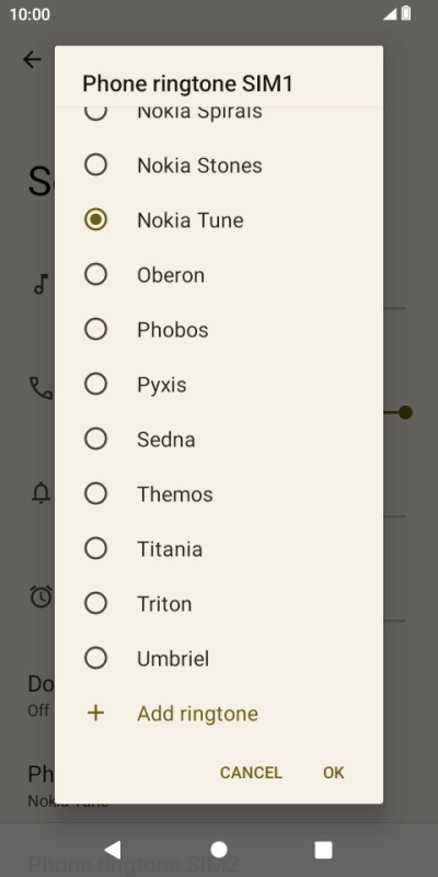 Press the required ring tones to hear them.
