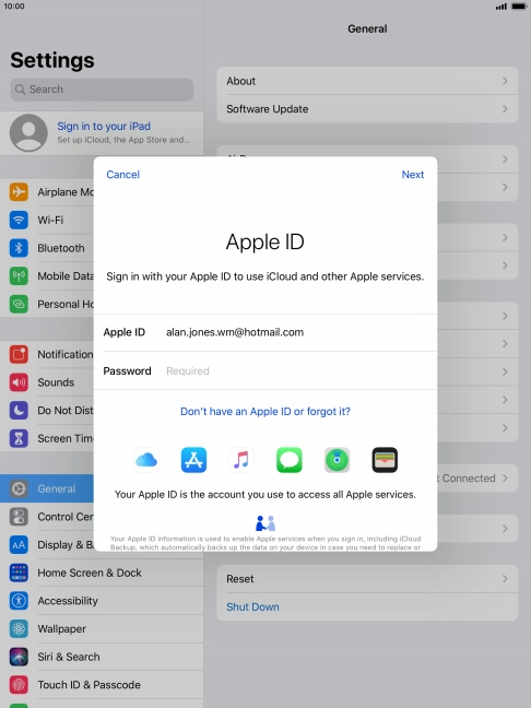 Press the field next to 