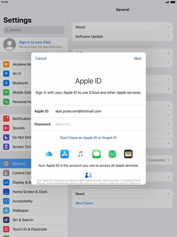Press the field next to 