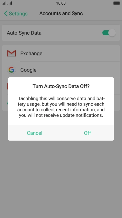If you turn off the function, press Off.