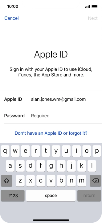 Press the field next to 
