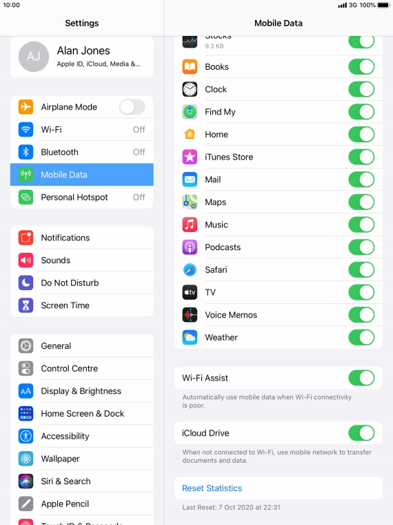 Press the indicator next to 
