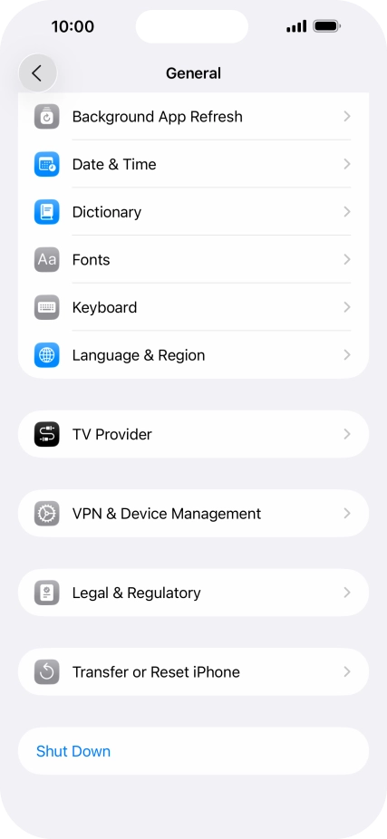 Press Transfer or Reset iPhone.
