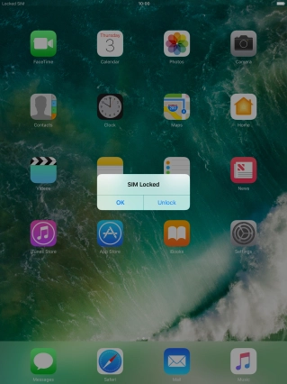 If your SIM is locked, press Unlock.