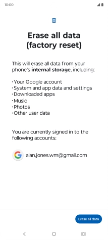 Press Erase all data.