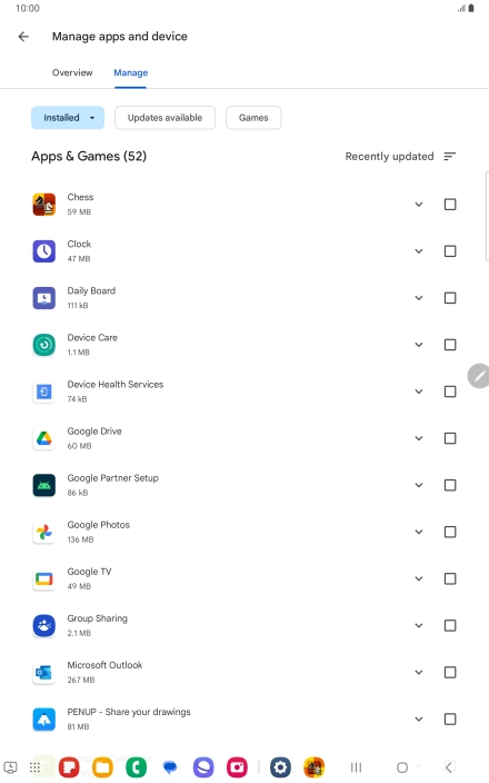 Press the required app.