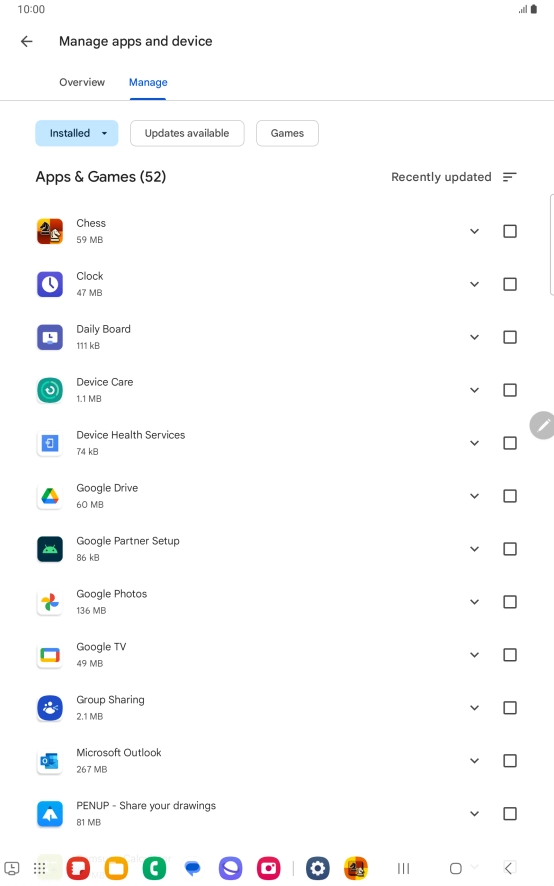 Press the required app.