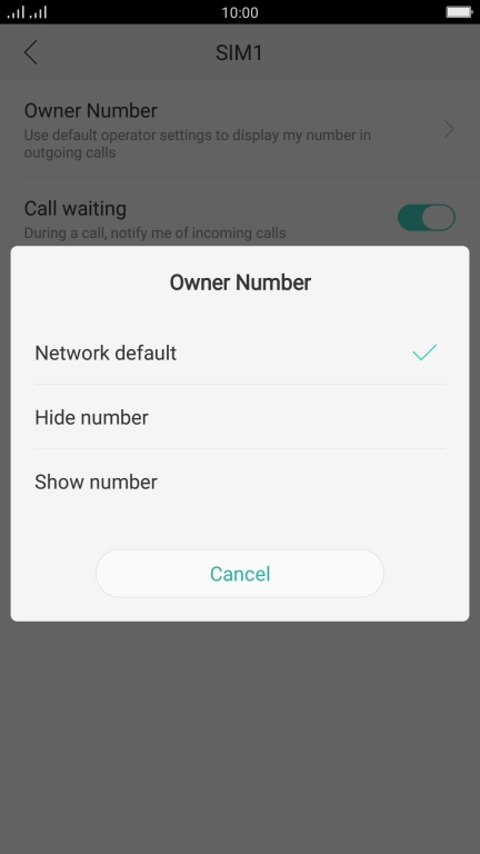 Press Show number to turn on caller identification.