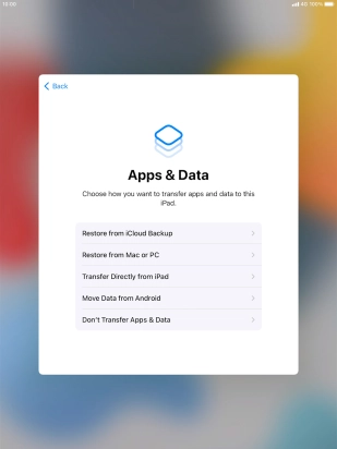 Press Don't Transfer Apps & Data and follow the instructions on the screen to finish the activation.