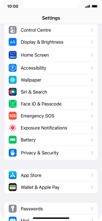 Press Face ID & Passcode.