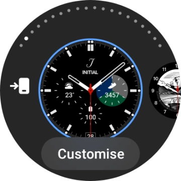 Slide your finger left to see the available watch faces. Slide your finger left to see the available watch faces.
