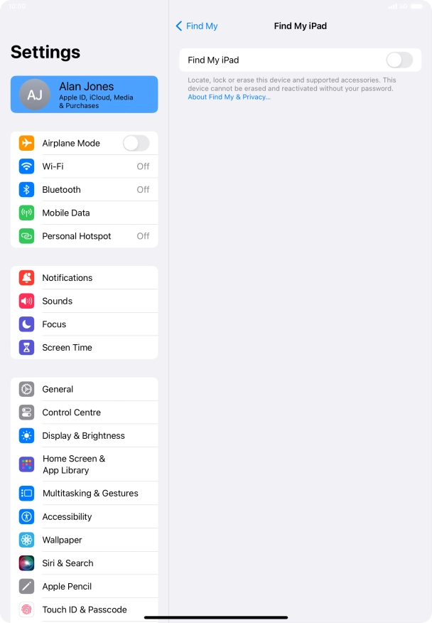 Press the indicator next to 