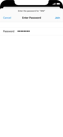 Key in the password for the Wi-Fi network and press Join.