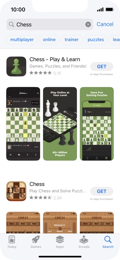 Press the required app.