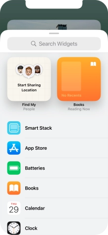Press the required widget.