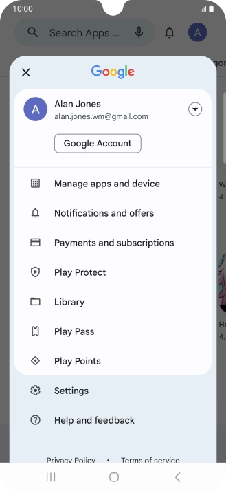 Press Manage apps and device.