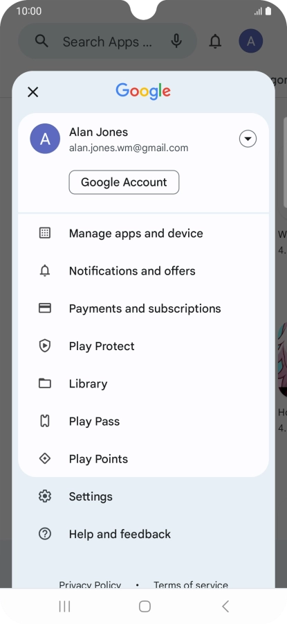 Press Manage apps and device.