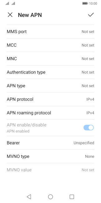 Press Authentication type.