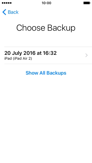 Press the required backup and your phone restores the contents of the selected backup. Follow the instructions on the screen to complete the activation.