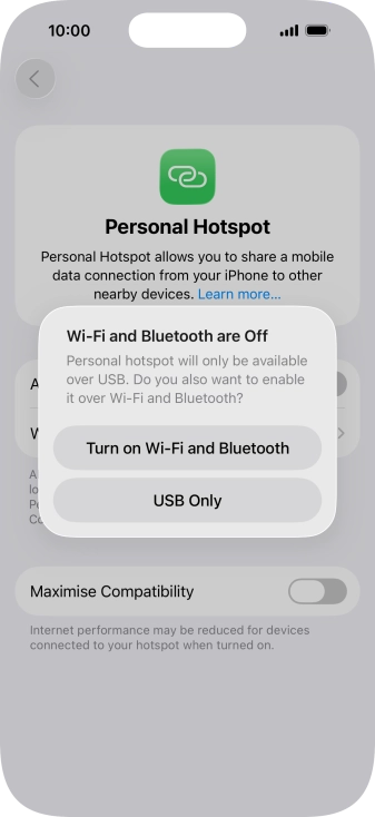 If Wi-Fi is turned off, press Turn on Wi-Fi and Bluetooth.
