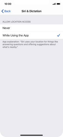 Press the required setting to turn the function on or off.