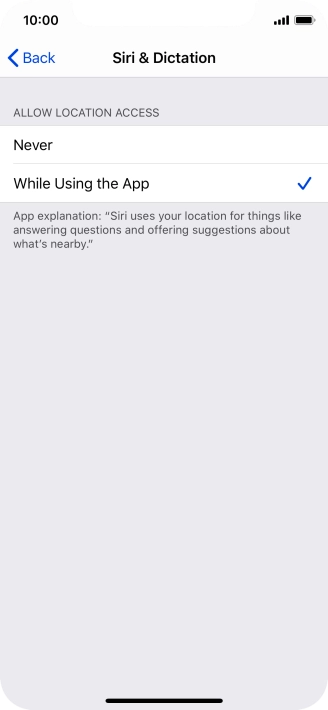 Press the required setting to turn the function on or off.