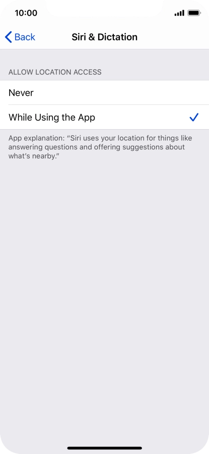 Press the required setting to turn the function on or off.