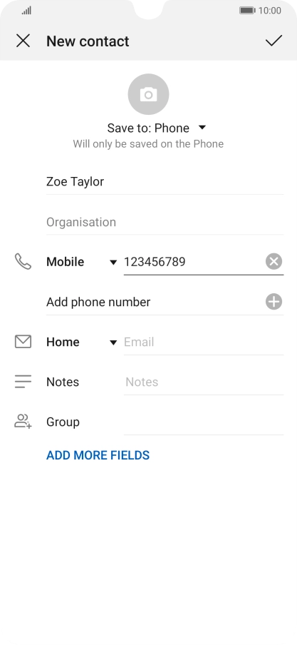 Press the confirm icon.