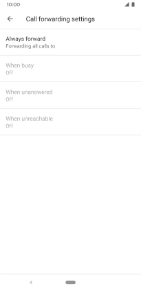 Press the required divert type.
