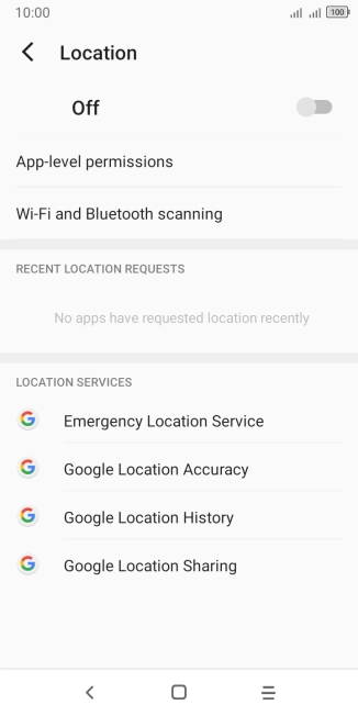 Press the indicator to turn the function on or off.
