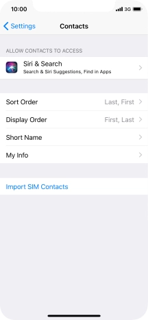 Press Import SIM Contacts.